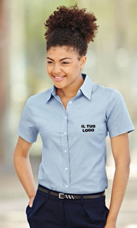 CAMICIA-OXFORD-DONNA-MANICA-CORTA